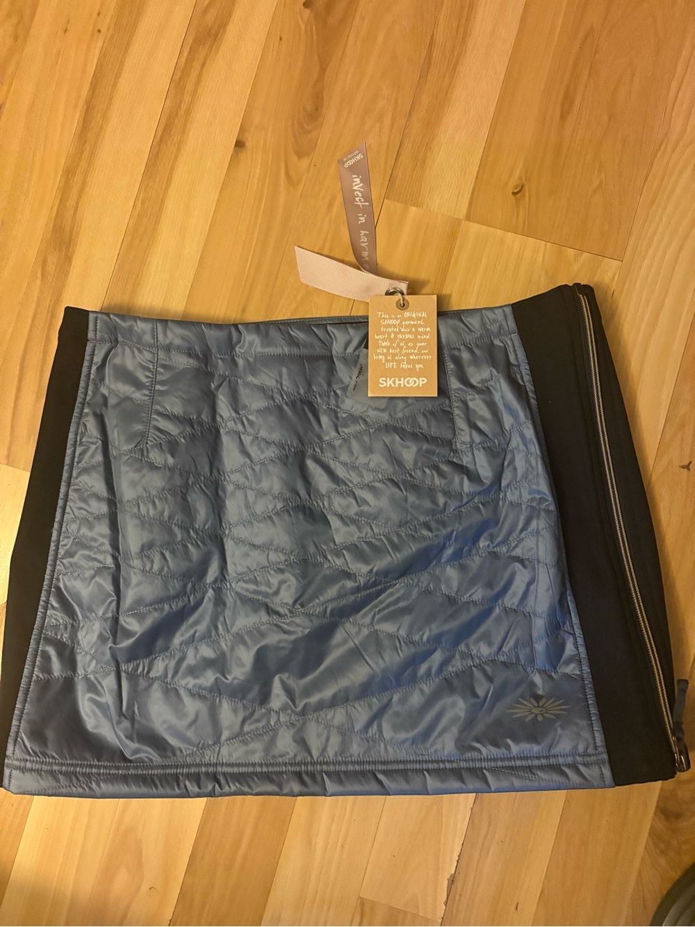 SKHOOP Blue Quilted Mini Skirt with Side Zip
